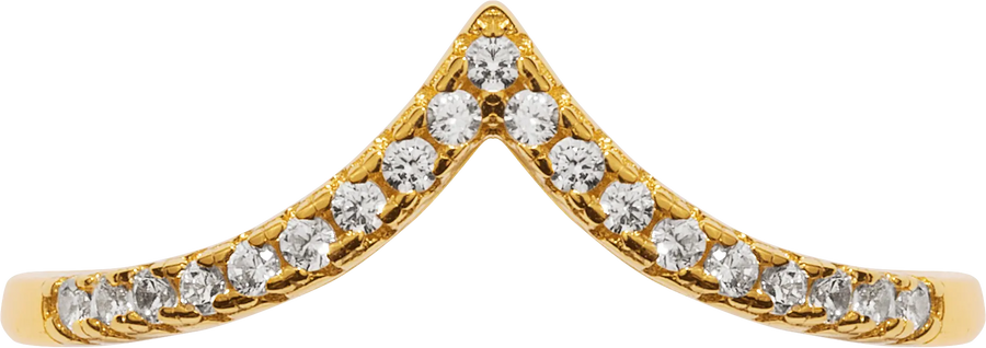 Pavé Wishbone V | Stacking Ring