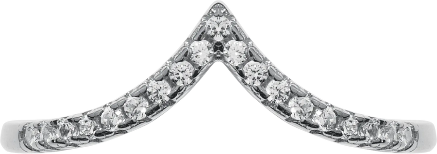 Pavé Wishbone V | Stacking Ring