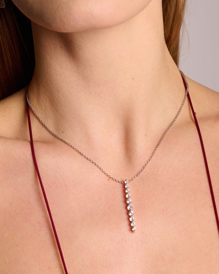 Graduierte brillante runde Y Drop Lariat-Halskette