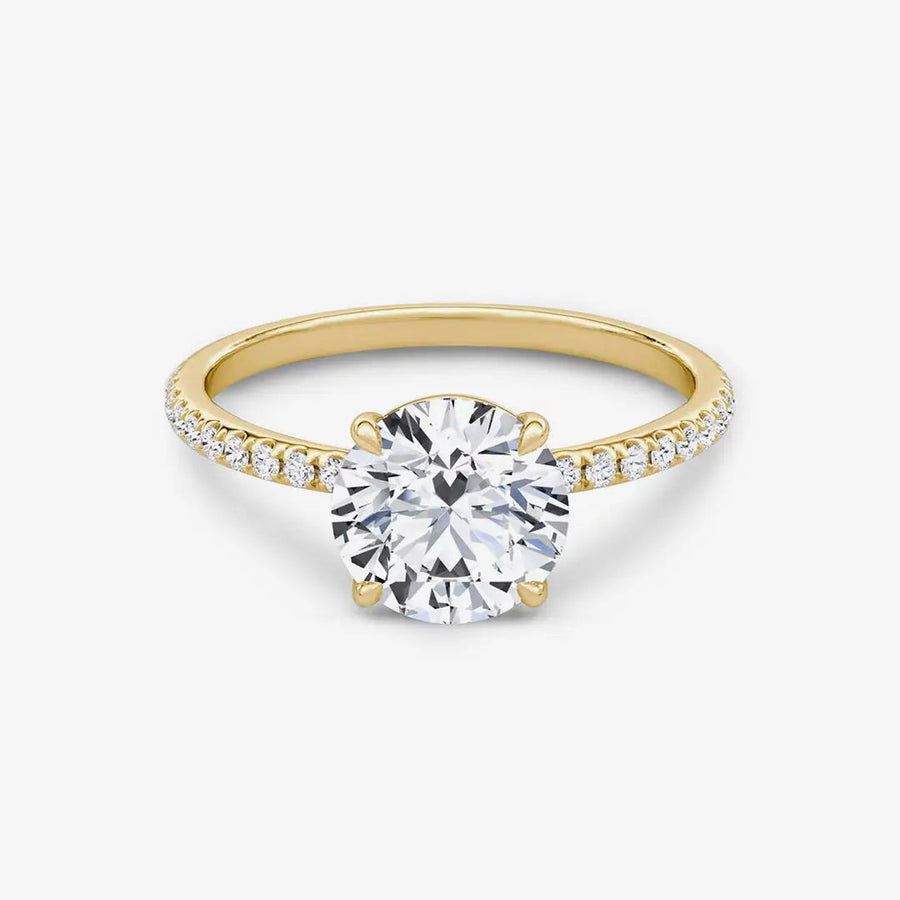 Pavé Classic-Ring 925 Sterling Silver, 18K Gold
