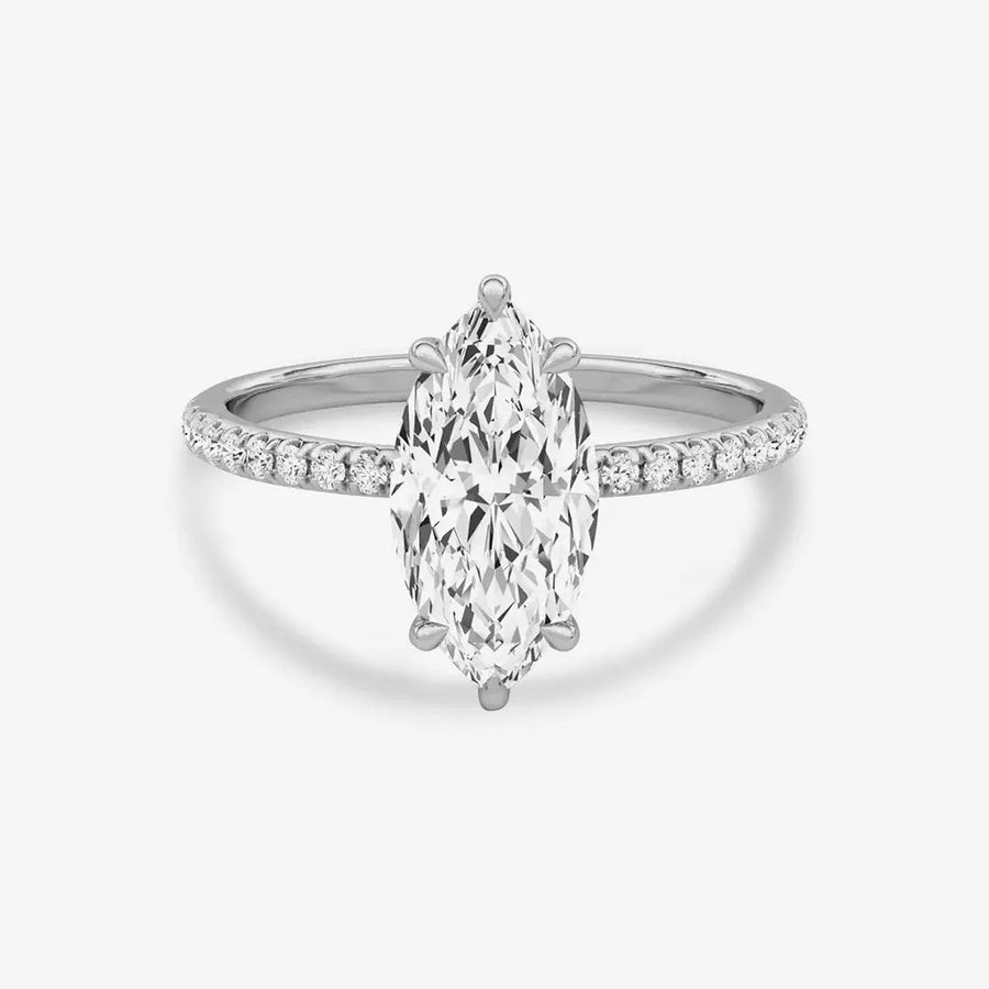 Pear-Classic-Ring 925 Sterling Silver, 18K Gold