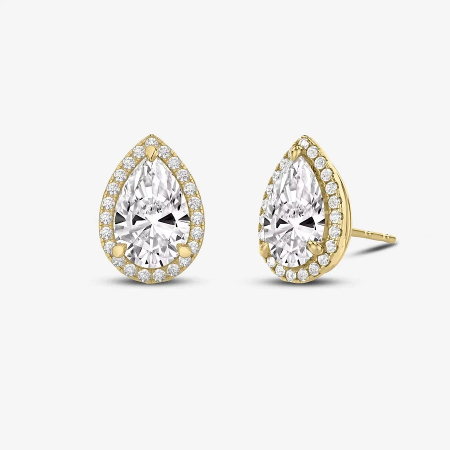 Perlen-Stud Ohrringe 925 Sterling Silver, 18K Gold