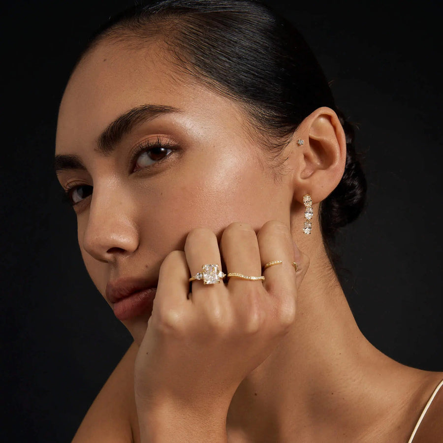 Open Pavé Stacking Ring