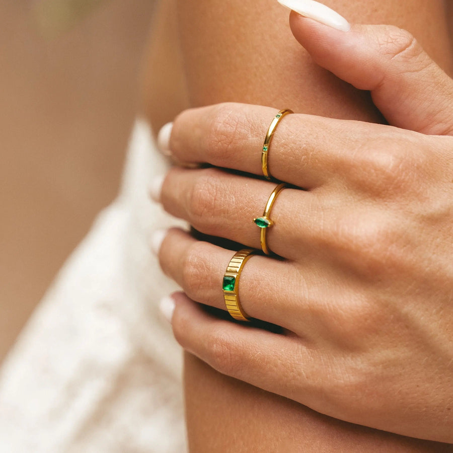 Modischer Smaragd-Ring