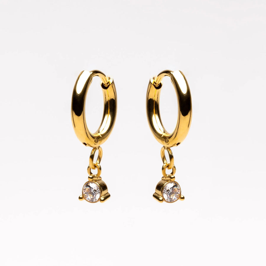Diamant Drop-Hoop-Ohrringe