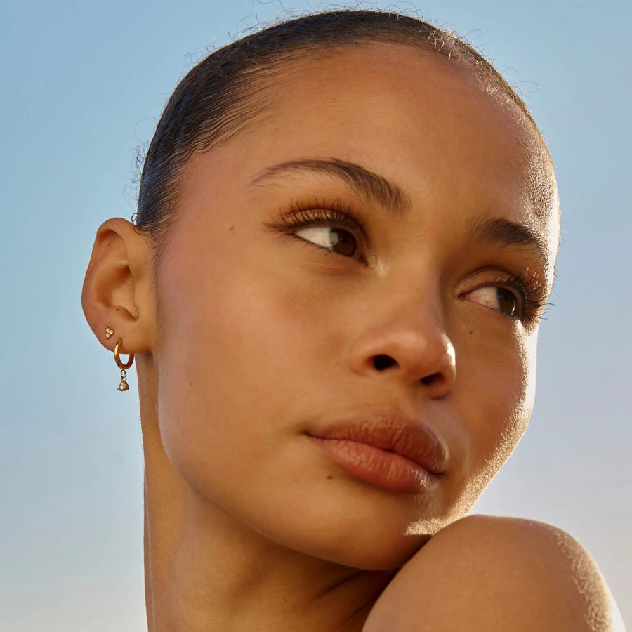 Diamant Drop-Hoop-Ohrringe