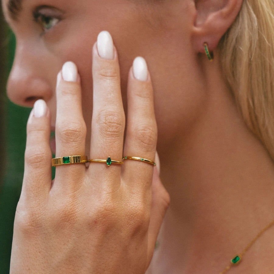 Modischer Smaragd-Ring
