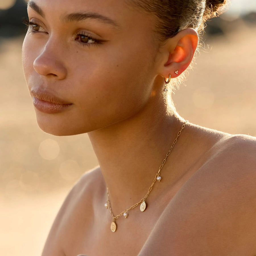 Diamant Drop-Hoop-Ohrringe