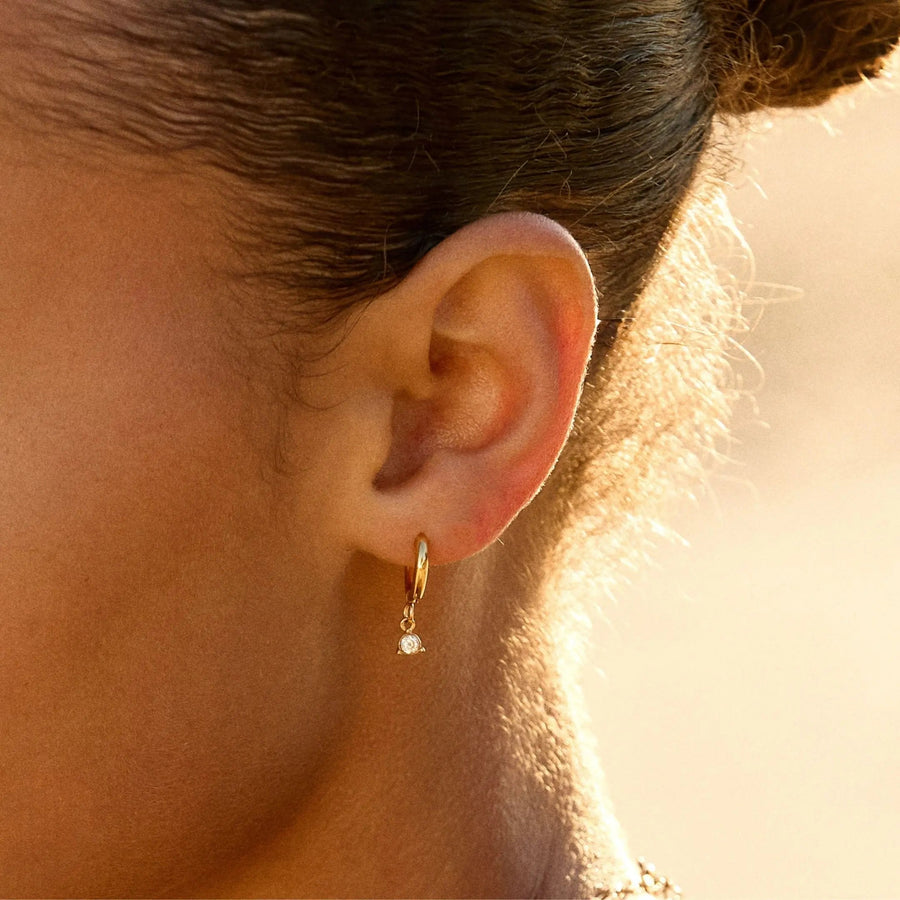 Diamant Drop-Hoop-Ohrringe